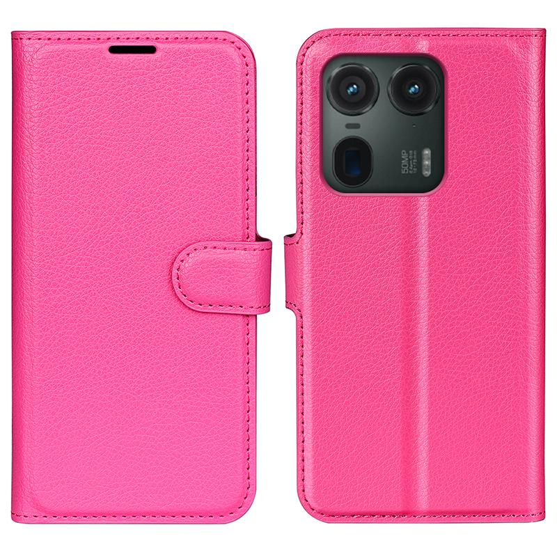 

For Motorola Edge 50 Ultra 5G/Moto X50 Ultra 5G Wallet Case Litchi Texture Leather Phone Cover Rose