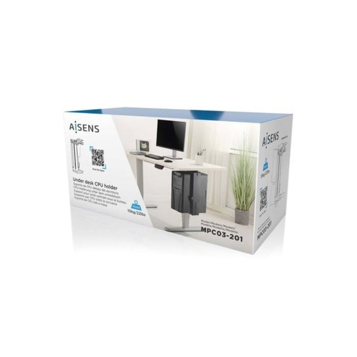 Aisens Soporte Giratorio Y Altura Personalizable Para CPU Por Debajo De Escritorio Con Bloqueo Fácil