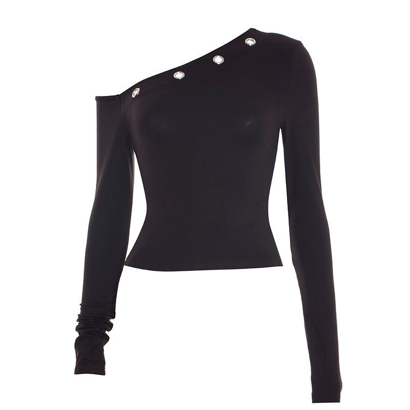 Europäischer Stil Damen Asymmetrisches Off-Shoulder Lochstickerei Cropped Pullover Top - Herbst Neuankunft