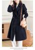 2025 Winter Women's Korean Style Mid-Length Belted Woolen Cashmere Coat
