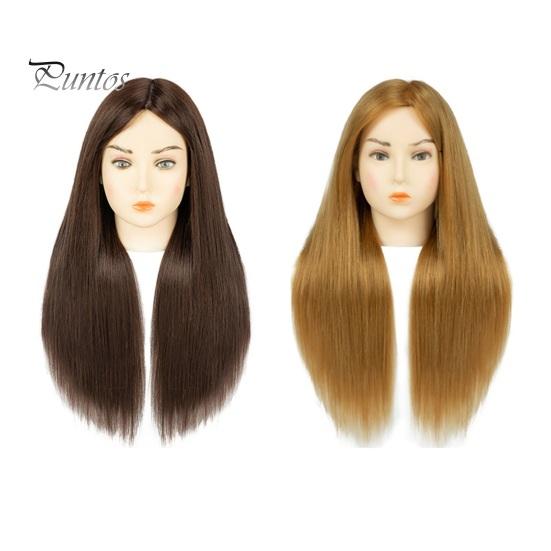 Mannequinkopf mit Echthaar Friseur Flechten Haarstyling Trainingspuppe Kosmetologie Puppenkopf Braun Golden Lange Haare Friseur Make-up