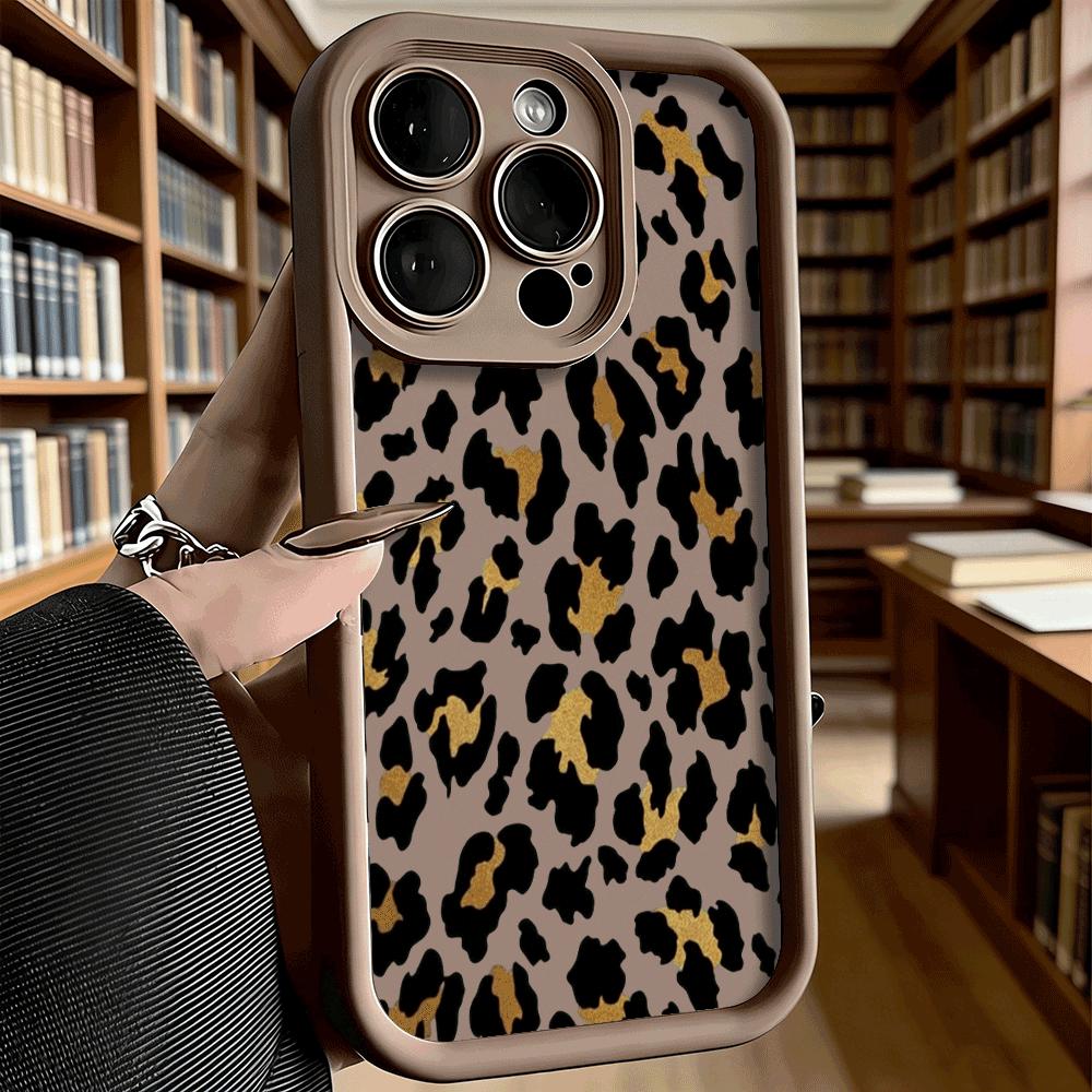 White Gold Leopard Print Luxury Anti-Slip TPU Phone Case For Xiaomi Redmi Note 15 14 13 12 11 10 9 Pro Full Protective Cover