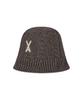 Bajal Va Applique Cable Knit Bucket Hat Brown