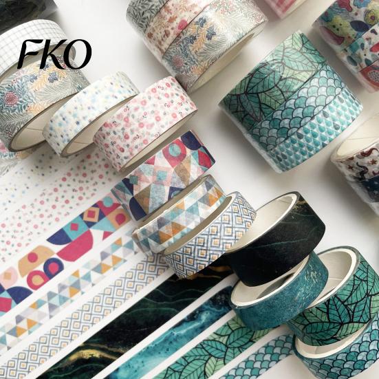 Striped Decorative Tape 3 Rolls Washi Set, Stickers, Aesthetic Tapes for Plaid Pattern Scrapbooking Supplies, Journaling Junk Journal, Wrapping