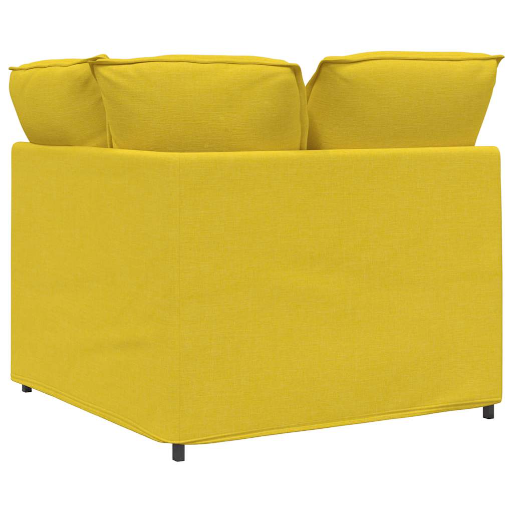 Modular Sofa Corner Module with Cushions Light Yellow 100 Cm