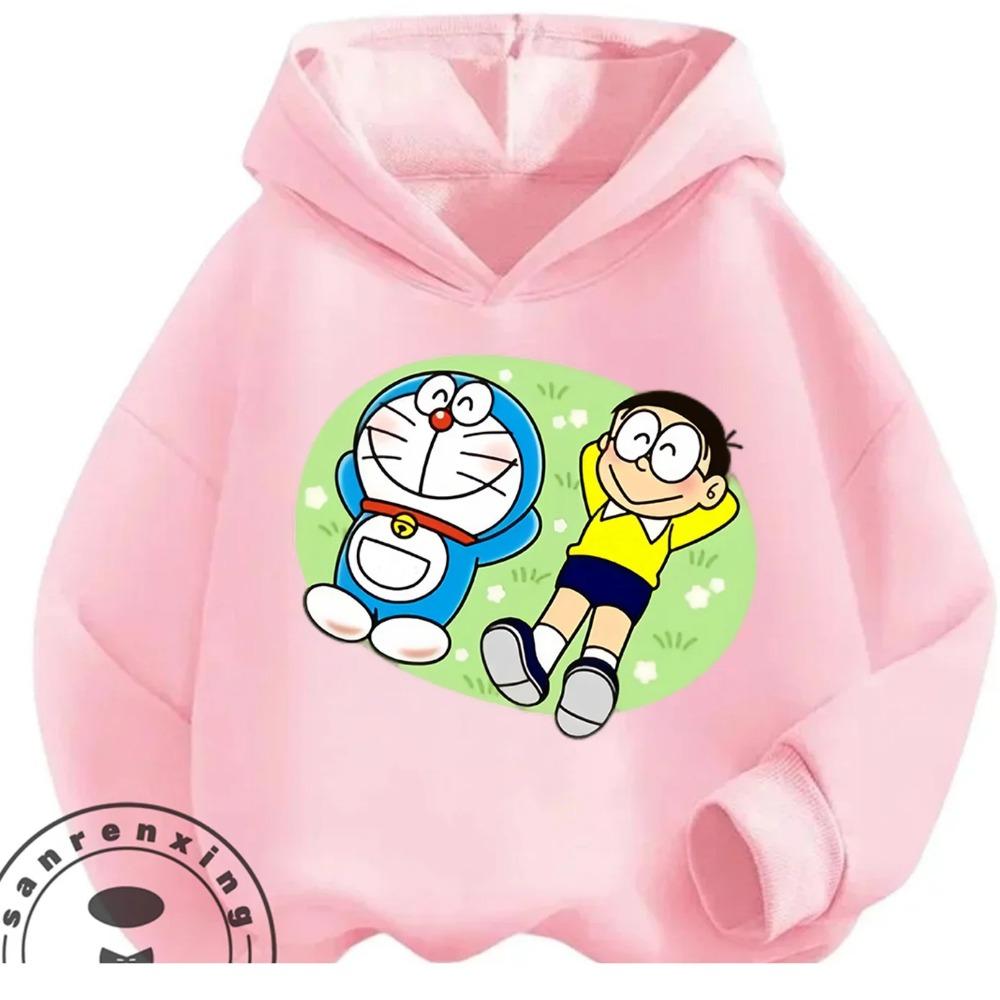 Boys Girls Casual Hoodie Doraemon Cartoon Fashion Streetwear Autumn Winter Outdoor Wear