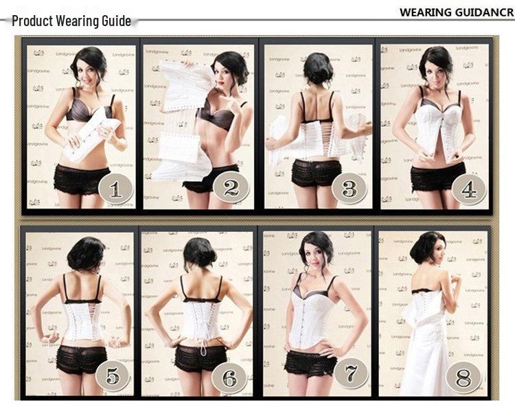 European Size 819 Black Court Corset: Abdomen Control Body Shaper