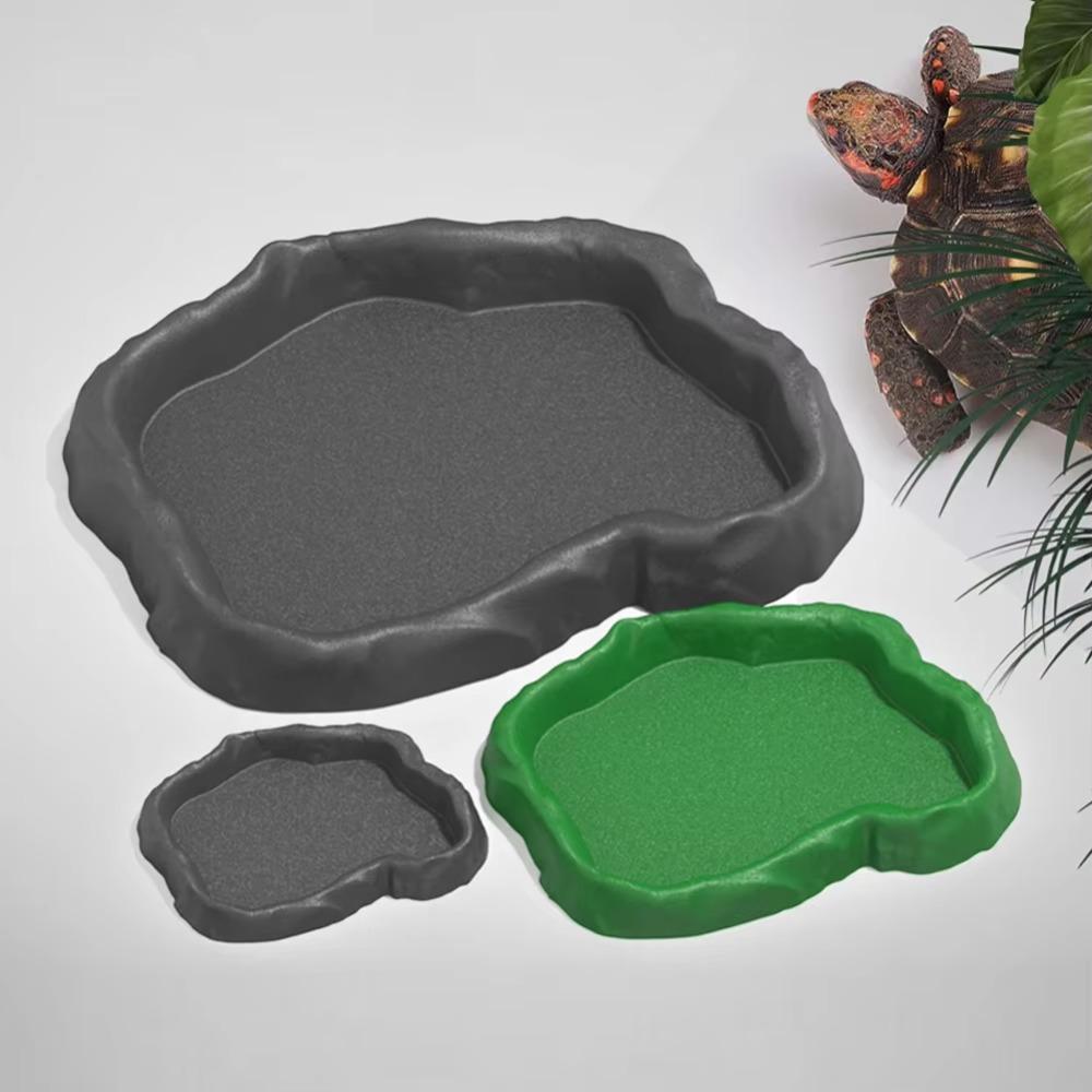 Stone Texture Reptile Feeder Bowl ABS Resin Feeding Bowl Dish New Water Dish Feeder Pet Crawler