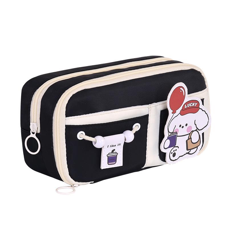 Trousse de creioane Teddy Multi-Strat Color Block Capacitate Mare: Geantă de mână multifuncțională de înaltă valoare pentru elevii din ciclul primar și gimnazial