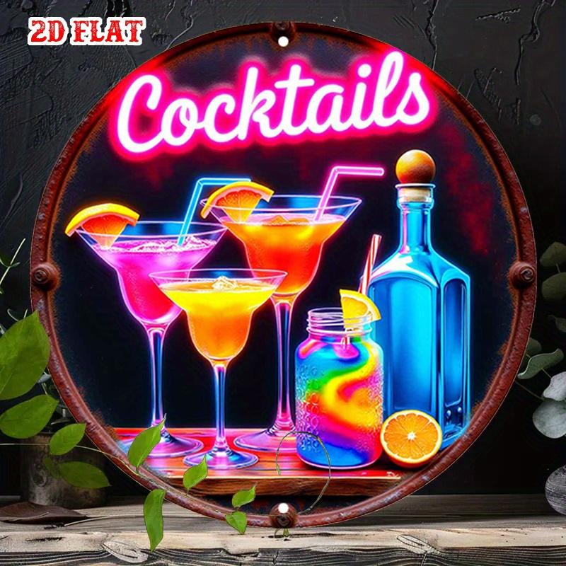 D Flat Pc Party Drinks Aluminum Metal Tin Sign Roostertails Round Aluminum Sign Classic Bar X Round Aluminum Sign