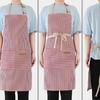 Polyester Striped Apron Adjustable Neck Tie with Two Front Pockets For Gardening Cooking Restaurant Work And Home Chores