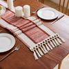 Hand-Knotted Tassel Hollow Out Table Runner Vintage Tablecloth  Festive Decoration