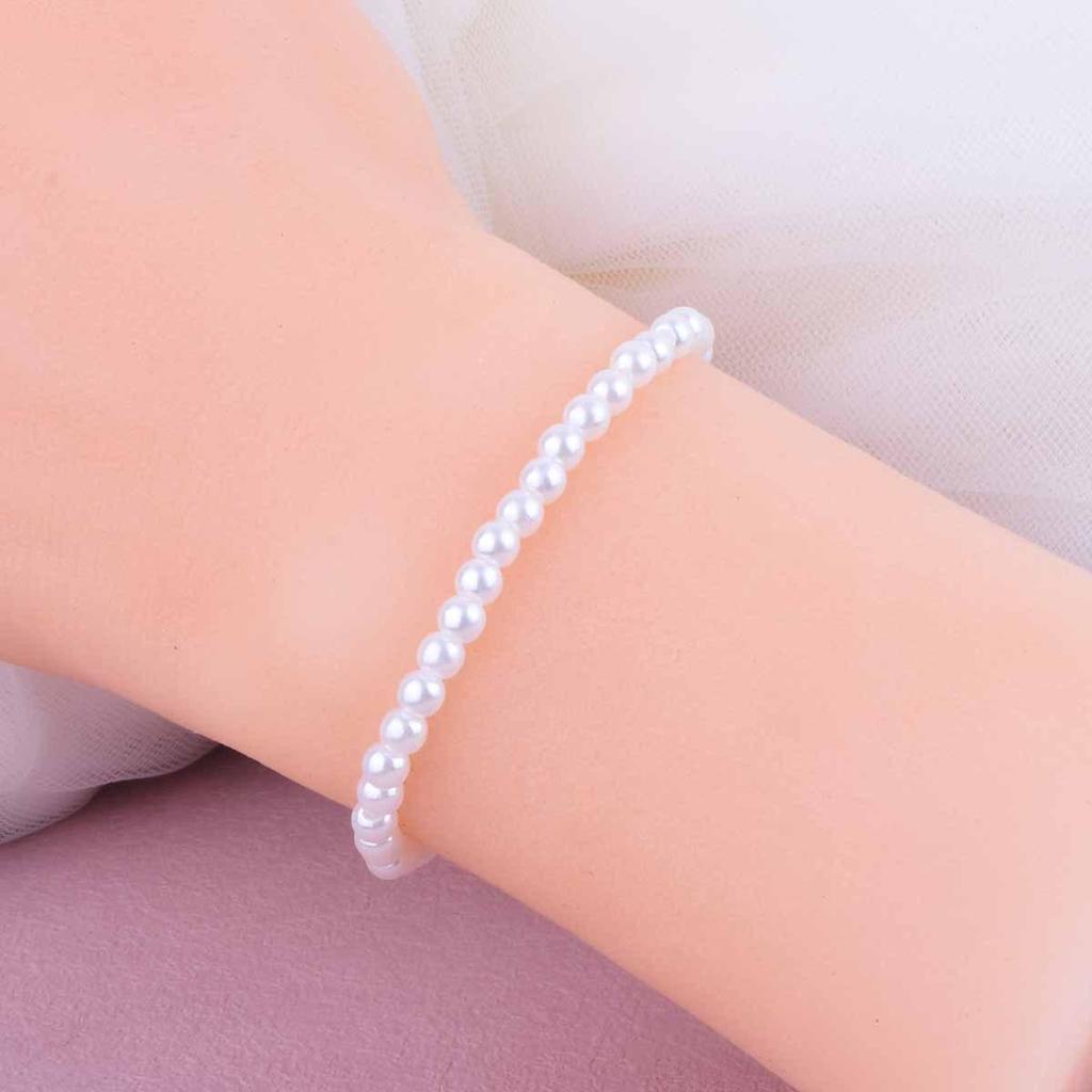 French Retro Fashion Imitation Pearl Bracelet - Women's Versatile Round Bead Jewelry in Niche Style