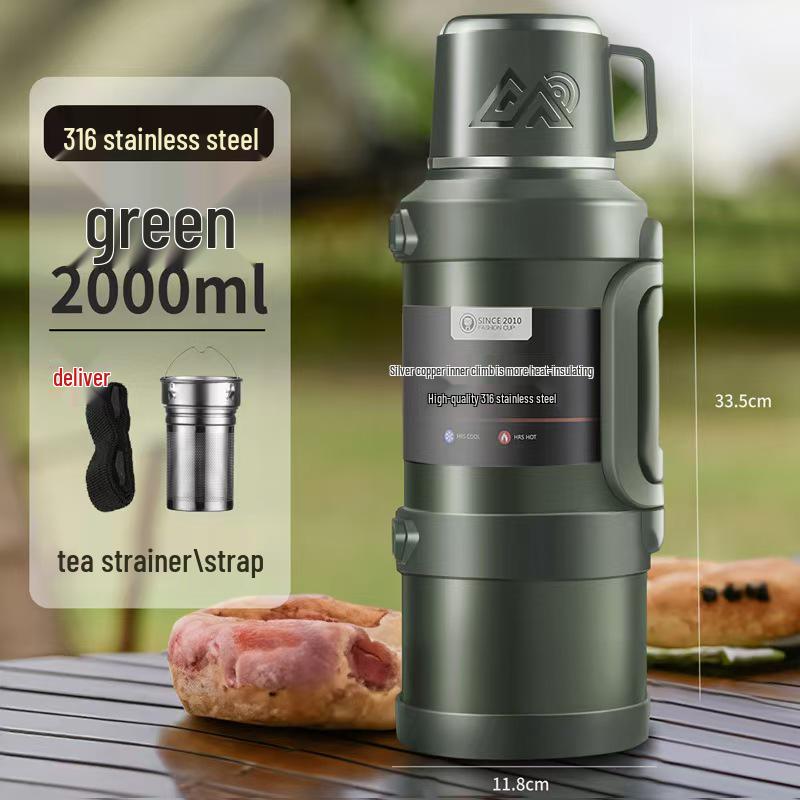316 Large Capacity Outdoor Stainless Steel Insulated Sports Teapot and Water Cup