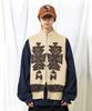 GLACK Gnt065 Ugly Navajo Zip-Up Knit Vest (Beige)