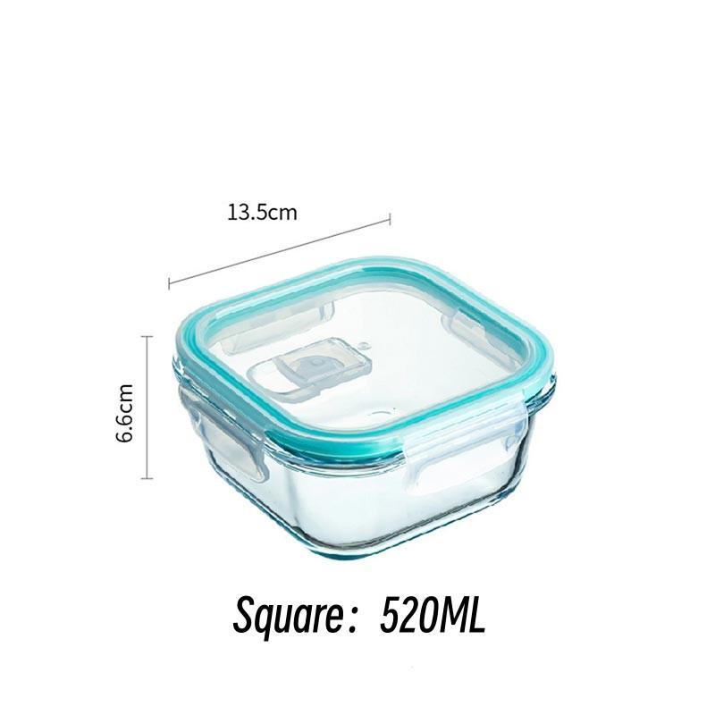 High Borosilicate Glass Lunch Box Portable Food Container Sealed Fresh-Keeping Box Microwave Oven Heating Freezer Food Bento Box