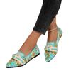 Frühling und Herbst neue Farbabstimmung bequeme Einzelschuhe große Größe leichter Mund ein Pedal Fliegen gewebt Damenschuhe