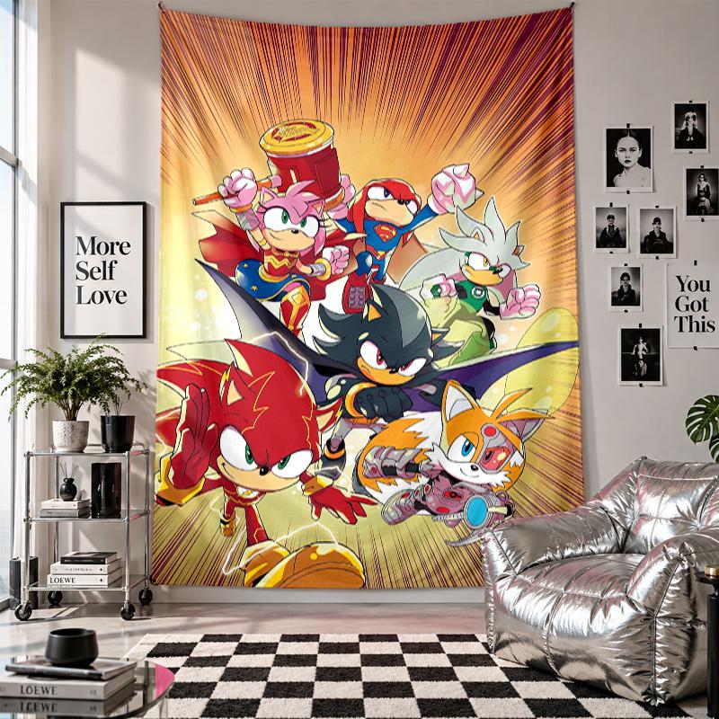 Wall TapestrySonic Art Hanging Cloth Decorative Background Cover for Room Decoration