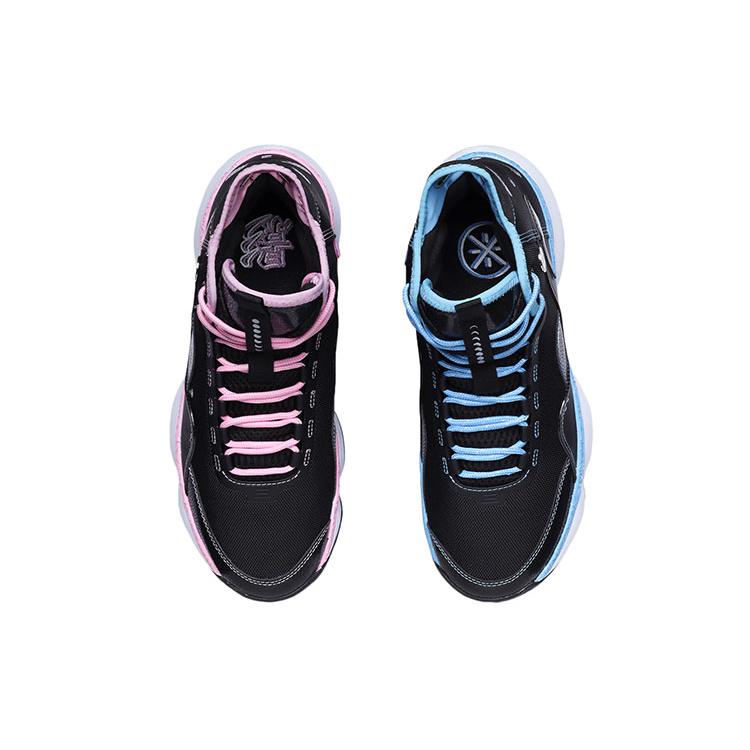 Li Ning Cushioning Abrasion Resistant Coverage Support Impact Resistant High top Basketball Shoes Men's Blue Pink ABPR005-4