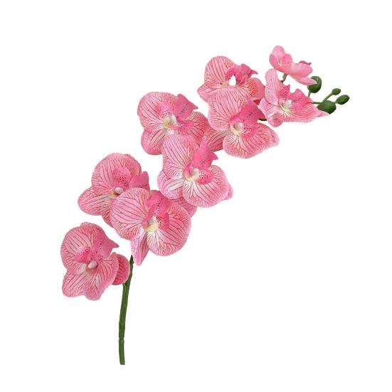 Yousheng 27.5 Inch Artificial Phalaenopsis Flower Branch 9 Full Blooms Fake Silk Orchids with Stem for Home Office Wedding