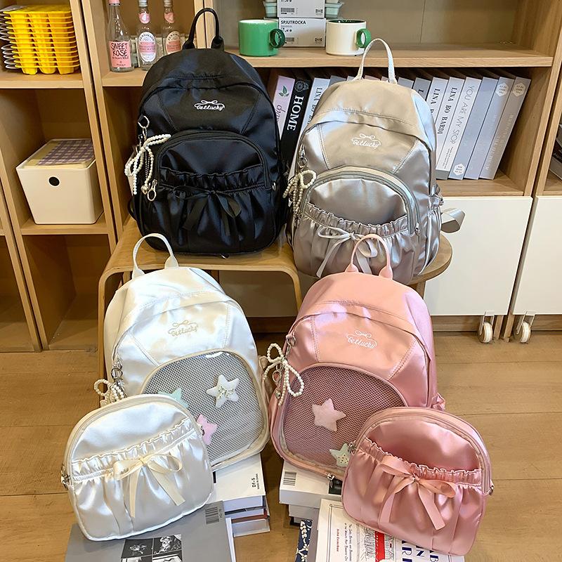 Nylon cloth backpack 2025 summer new casual versatile travel backpack lightweight and large capacity student schoolbag for women