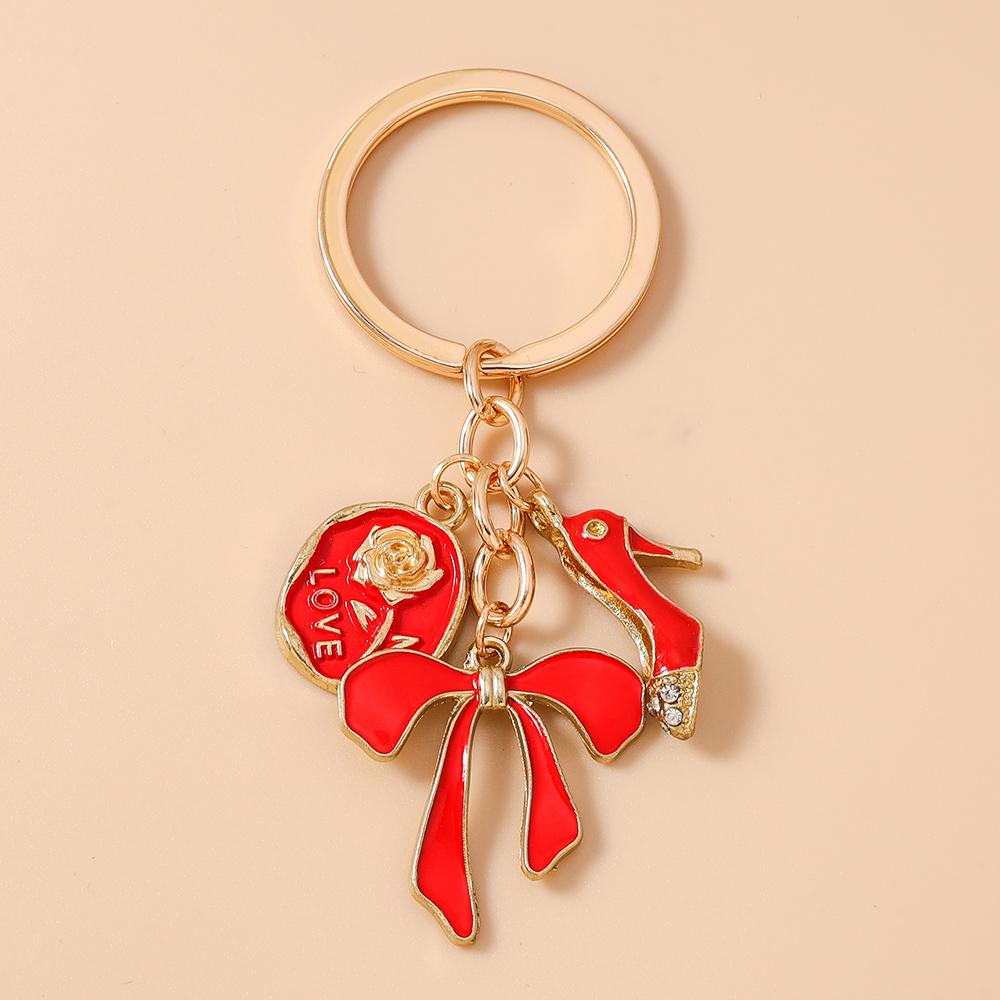 

Fashion Bowknot Keychain Simulation Handbag Shoes Key Ring Pendants for Women Girls DIY Handmade Jewelry Gifts