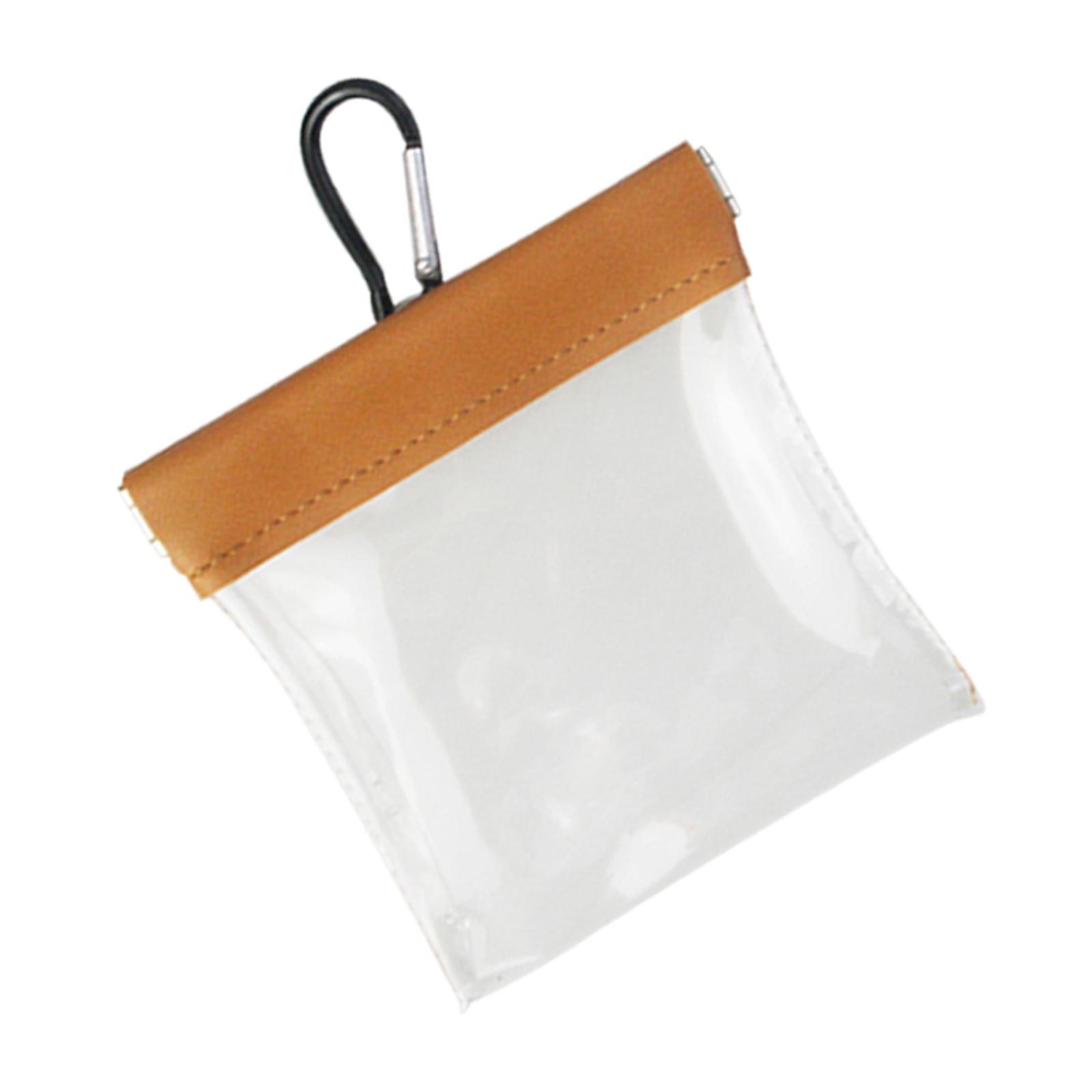 

Clear Golf Tee Storage Bag With Clip Portable Golf Tees Pouch Waist Bag Light Weight Golf Tee Holder Pouch Enduring коричневый