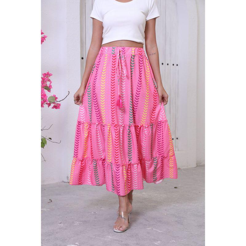 

Fashion Style Women s Clothing Cross-Border New Arrival Fashion Casual Bohemia Style High Waist Long Skirt Draping Effect Skirt Rose Red S