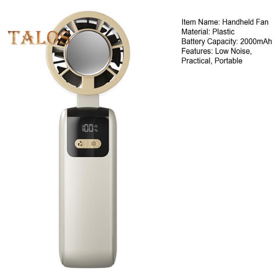 Wentylator Chłodzący Wyświetlacz Cyfrowy 100 Prędkości Silny Przepływ Powietrza Niski Poziom Hałasu Ładowany przez USB Mały Ręczny Wentylator Chłodnica Powietrza