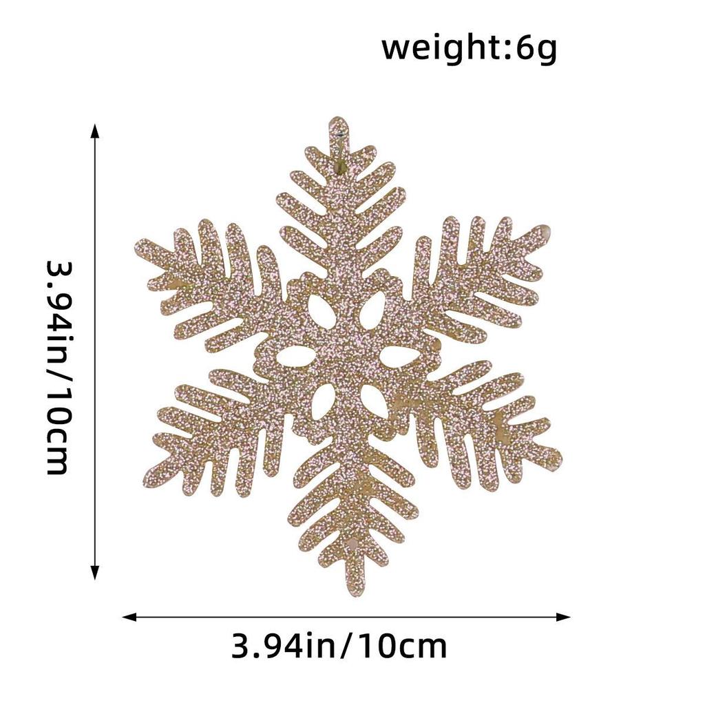 10CM Plastic Snowflake Christmas Tree Decorations - Hollow Powdered Snowflake Pendants