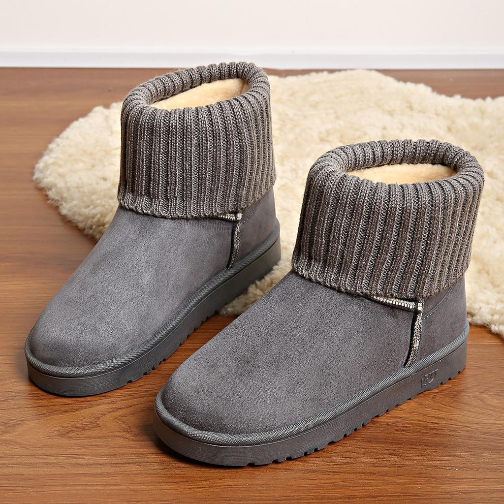 Thick-soled snow boots women's 2025 new winter short snow cotton boots piled and thickened non-slip warm outer cotton shoes