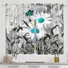 Wood Grain Butterfly Daisy Pattern Printed Curtains Window Decorations Home Room Curtain Polyester