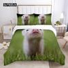Pig Duvet Cover Set Queen Size Microfiber Cute Pig Animal Theme Twin Bedding Set Farm Animal 2/3pcs Quilt Cover for Boys Girls