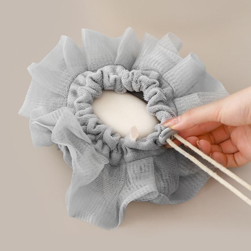 Multipurpose Bath Sponge For Lathering Mesh Loofah Exfoliator Gentle Skin Cleansing Design
