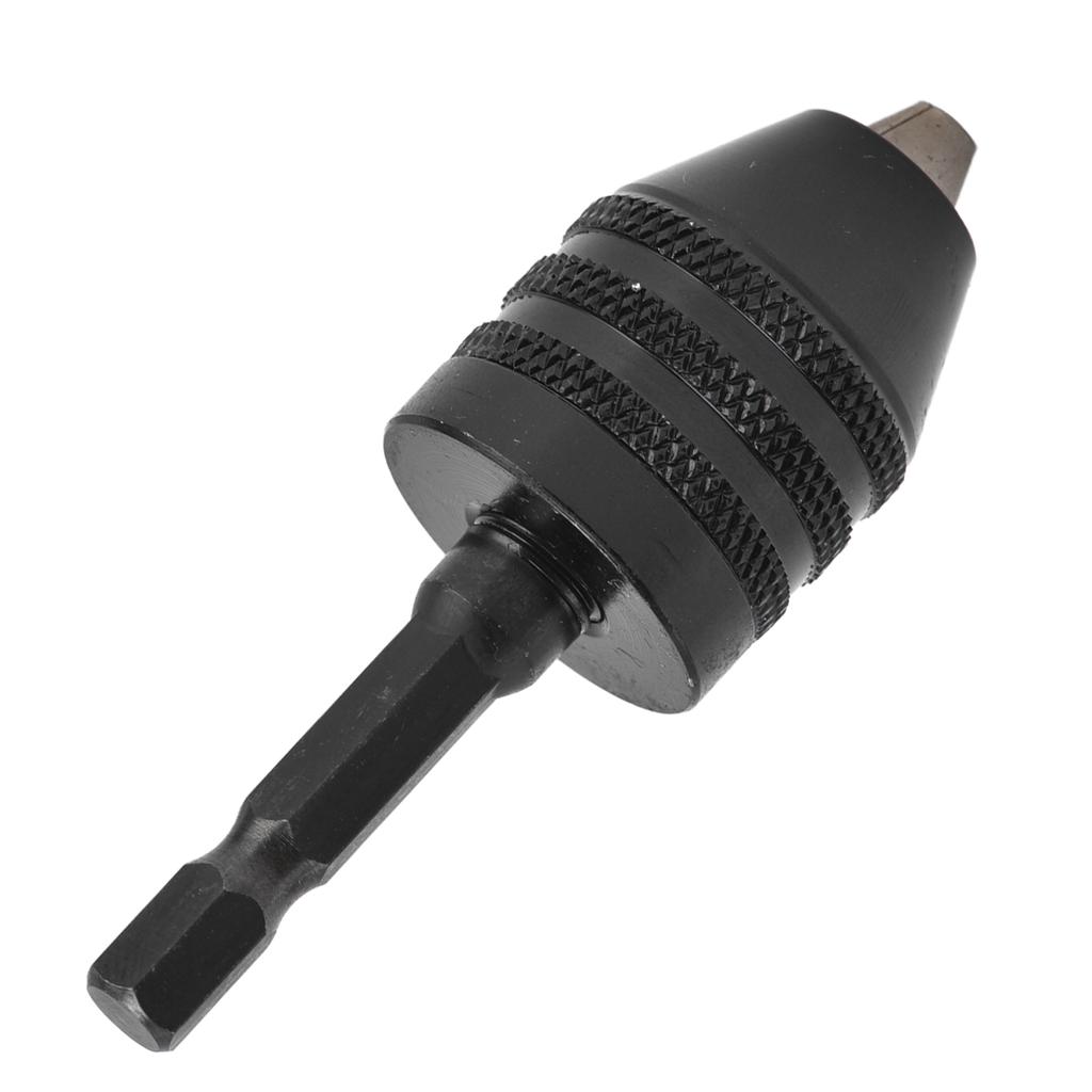 Bezklíčové sklíčidlo vrtačky Adaptér bitů pro rázový utahovák 3 čelisti 1/4" šestihranná stopka 0.6?8mm Černá