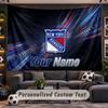 Wall Hanging Tapestry Custom NameNew York Rangers Pattern Personalized Printed Fabric Wall Decor