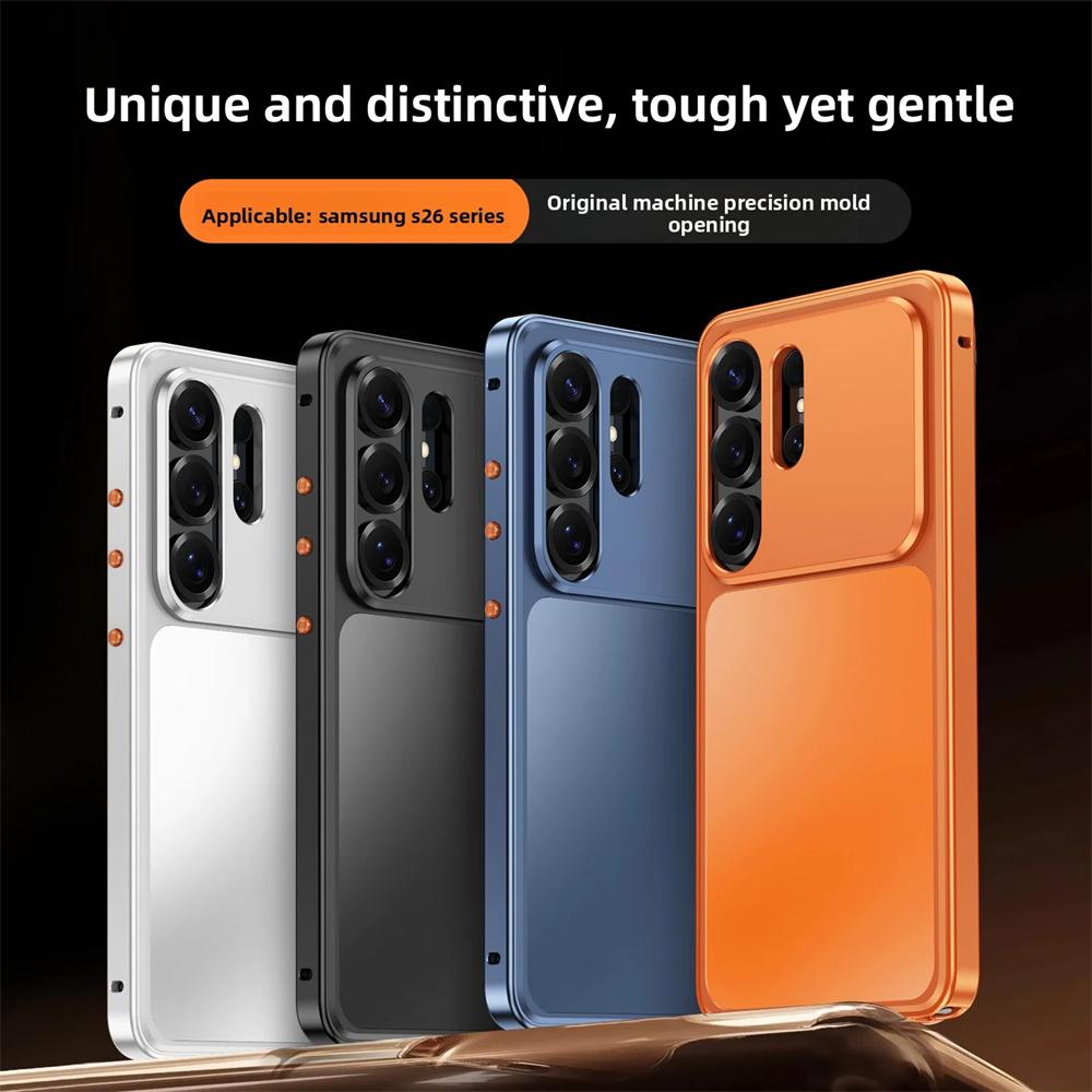 Luxury Metal Magnetic Shell Case For Samsung Galaxy S26 S25 S24 S23 Ultra For Magsafe Wireless Charging Full Lens Protection Phone Cover