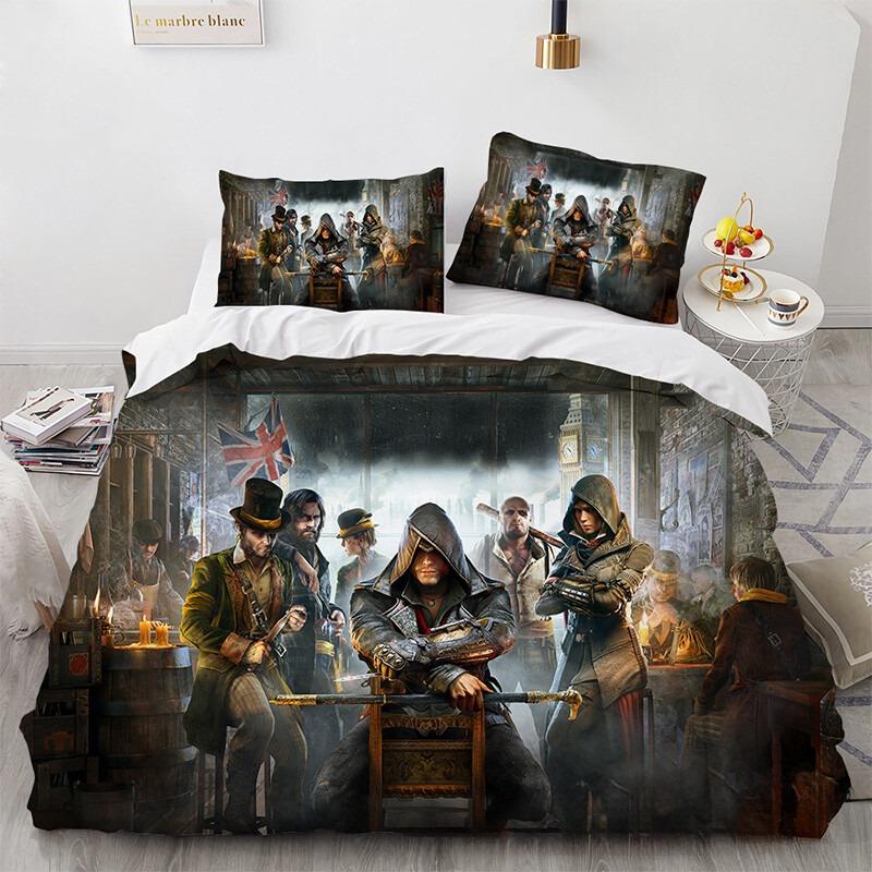 New Game A-Assassin S Creed Art Duvet Cover Pillowcase Bedding Set Kids Boy Bedroom Decoration Gift Single Double Large Size