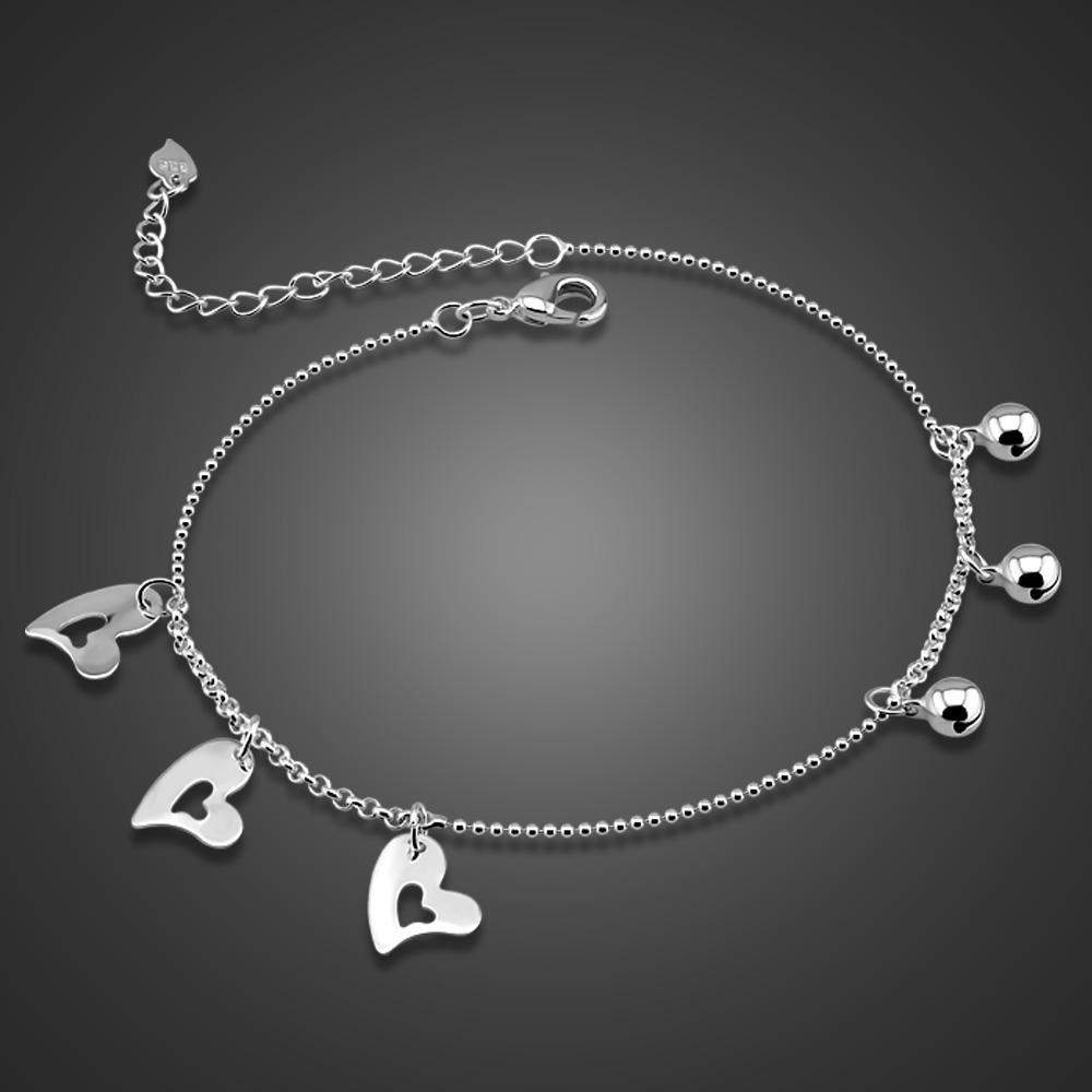 

Модные браслеты с подвеской в ​​форме сердца из 100% стерлингового серебра 925 пробы, 28 см, женские пляжные сандалии босиком, браслет на ноге, ювелирные изделия для ног