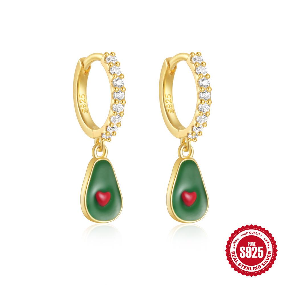 

Летние девчачьи розовые серьги-подвески с бантом из свежего авокадо для женщин, серьги Commuter S925 925 Silver