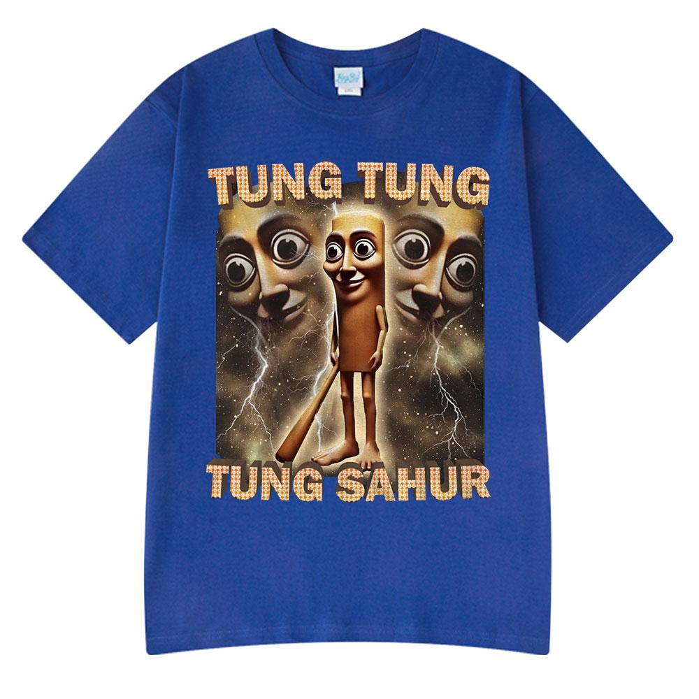 Tung Tung Tung Sahur Vtipné Meme Tričko s Baseballovou Pálkou Pánské Oblečení Módní Humor Styl Trička Unisex Letní O-výstřih Topy Tričko