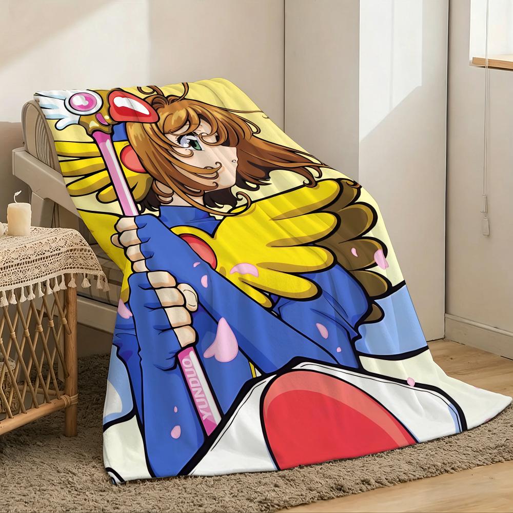 Cardcaptor Sakura Throw Lightweight 240g Flannel Blanket Soft Skin-friendly for Summer Cooling