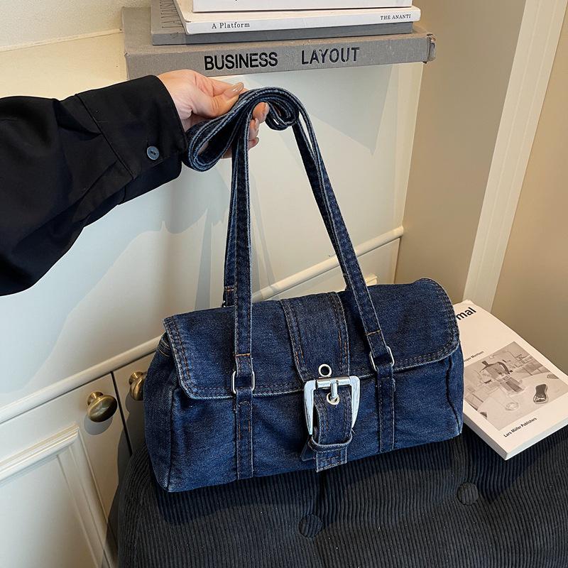 

Женская джинсовая сумка через плечо большой вместимости - Осенне-зимний ретро корейский стиль