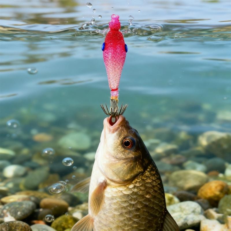 7pcs/Set Lures Baits Squid Jig Fishing Lures Glow Jig Hook 5.5cm Artificial Hard Baits Squid Jig Cuttlefish Hook