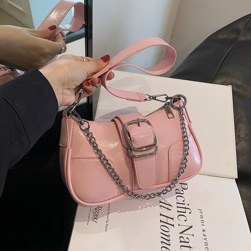 Korean Style Trendy Single Shoulder Underarm Bag with High-end Texture Chain Crossbody Bag, Versatile