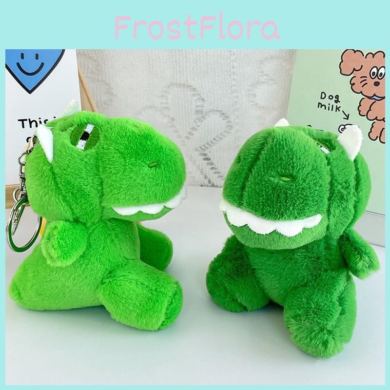 Adorable Sleepy Dinosaur Plush Keychain Cute Green Stuffed Animal Bag Charm