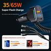 3 In 1 Spring Fast Charging Cable K4 Car Charger, with Bluetooth Pd Dual Usb Car Charger Multi-function Car Charging Head