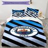 City Football Club Printed Pattern Duvet Cover Set – Includes 1 Duvet Cover and 2 Matching Pillowcases Bedroom Decor Christmas Gifts