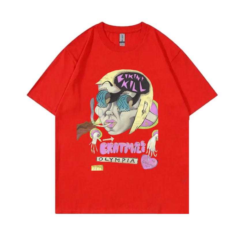 Punk Rock Band Bikini Kill Bratmobile Olympia Tour T Shirts Riot Grrrl Kathleen Hanna Tshirt Unisex Women Casual Oversized Tshirt S