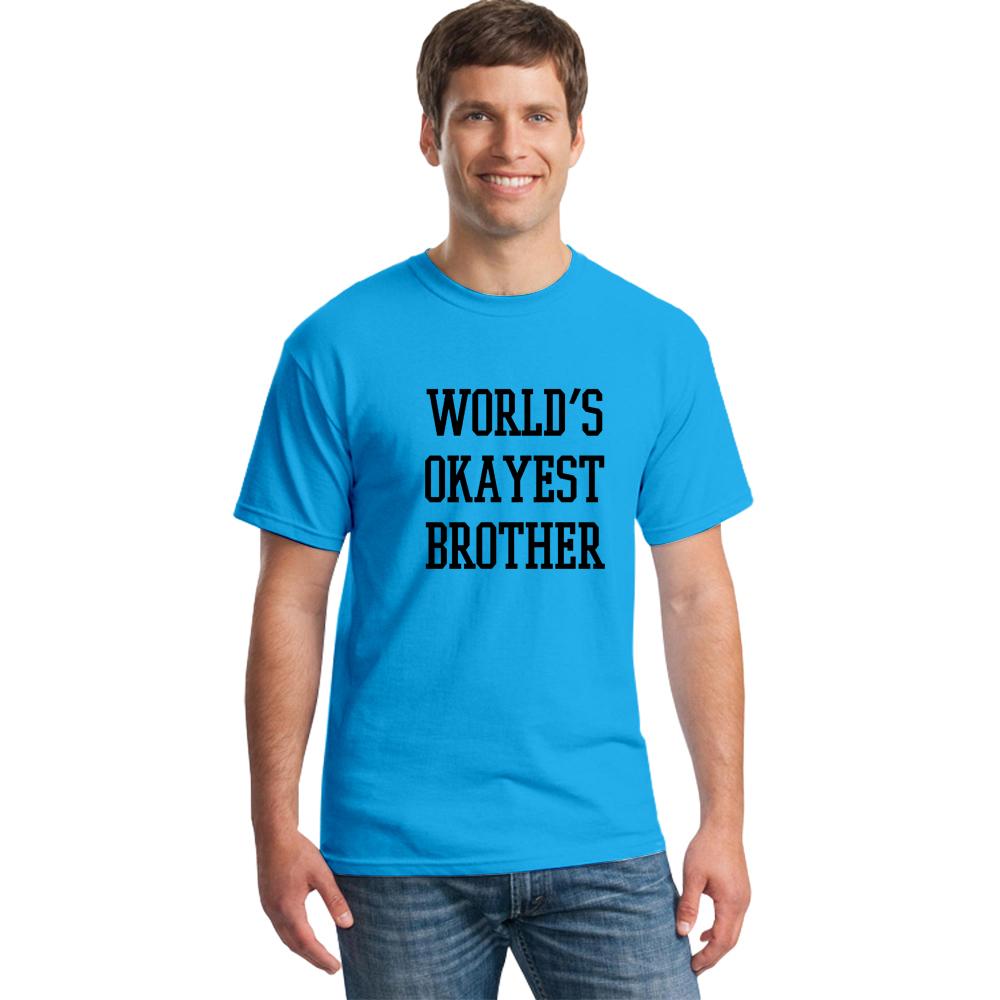 Adult Mens World S Okayest Brother Funny T Shirts Siblings Tee For Brothers T Shirt